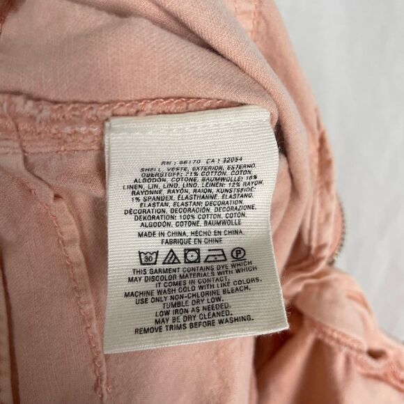 Anthropologie Pink Linen Blend The Wanderer Utility Pants - Women’s  28 - Picture 8 of 9
